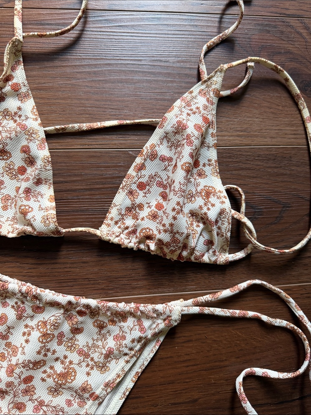 True Tone Tanning Floral Tie Bikini Set - S/M